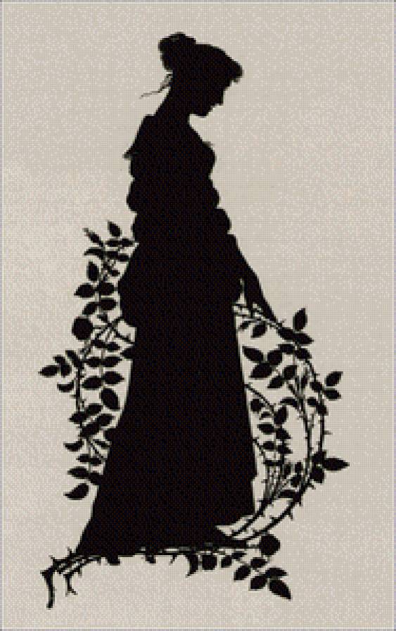 Дева - девушка, монохром - предпросмотр