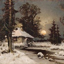 Схема вышивки «Зимняя мельница»