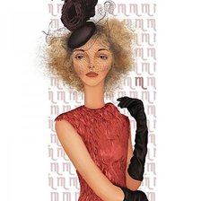 Схема вышивки «дама в перчатках»