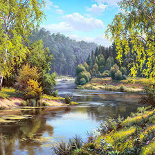 Схема вышивки «пейзаж»