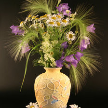 Схема вышивки «Ромашки и колокольчики»