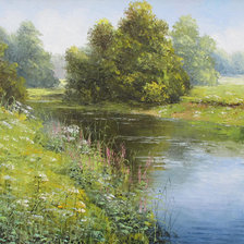 Схема вышивки «лесная речка»