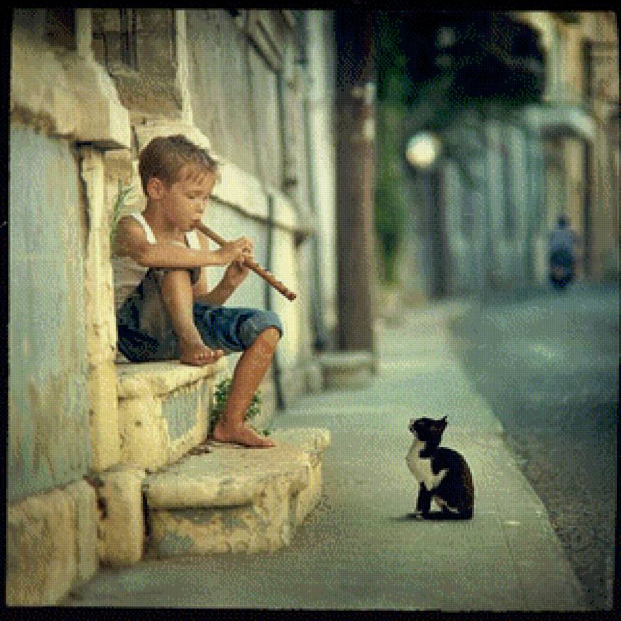 Волшебная дудочка - дома, улица, дети.животные - предпросмотр