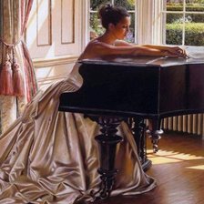 Схема вышивки «пианистка»