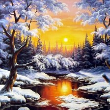 Схема вышивки «Зимний вечер»