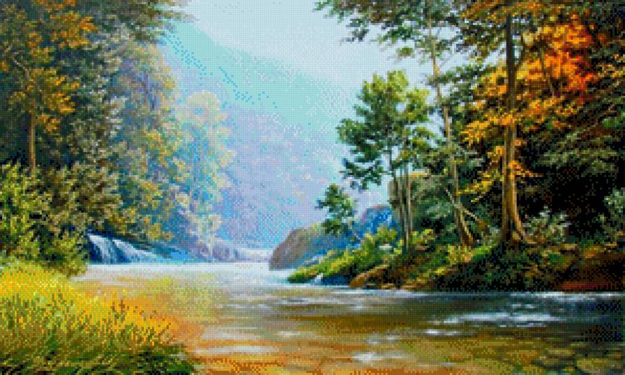 горная река - пейзаж - предпросмотр