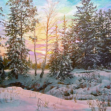 Схема вышивки «зимний лес»