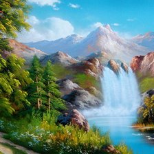 Схема вышивки «водопад»