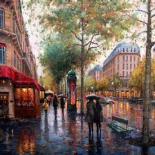 Схема вышивки «Дождливая осень в городе»