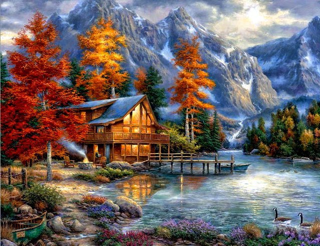 домик - дом, природа, пейзаж - оригинал