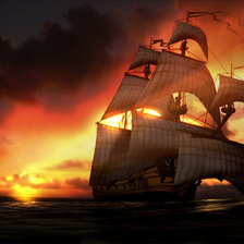 Схема вышивки «корабль»