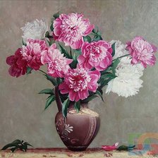 Схема вышивки «Пионы»