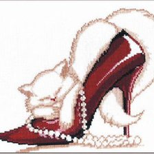 Схема вышивки «Гламурная кошечка»