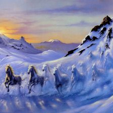 Схема вышивки «Лошади»