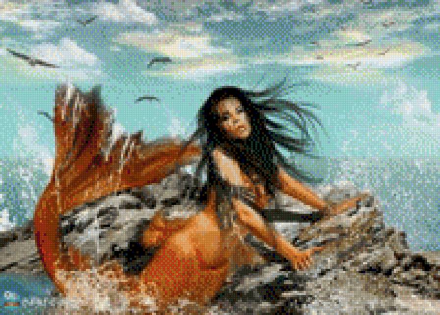 Русалка - русалка, люди, море - предпросмотр