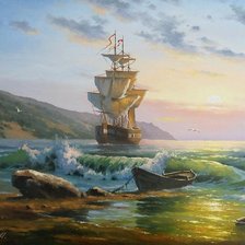 Схема вышивки «Карабль»