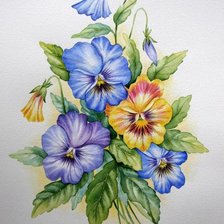 Схема вышивки «Анютины глазки»