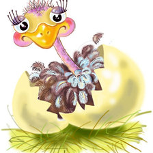 Схема вышивки «страусенок»