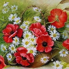 Маки и ромашки