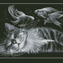 Схема вышивки «кот»