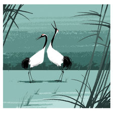 Схема вышивки «журавли»