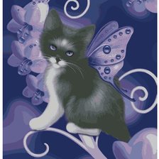 Схема вышивки «котенок»