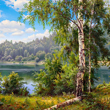 Схема вышивки «пейзаж»