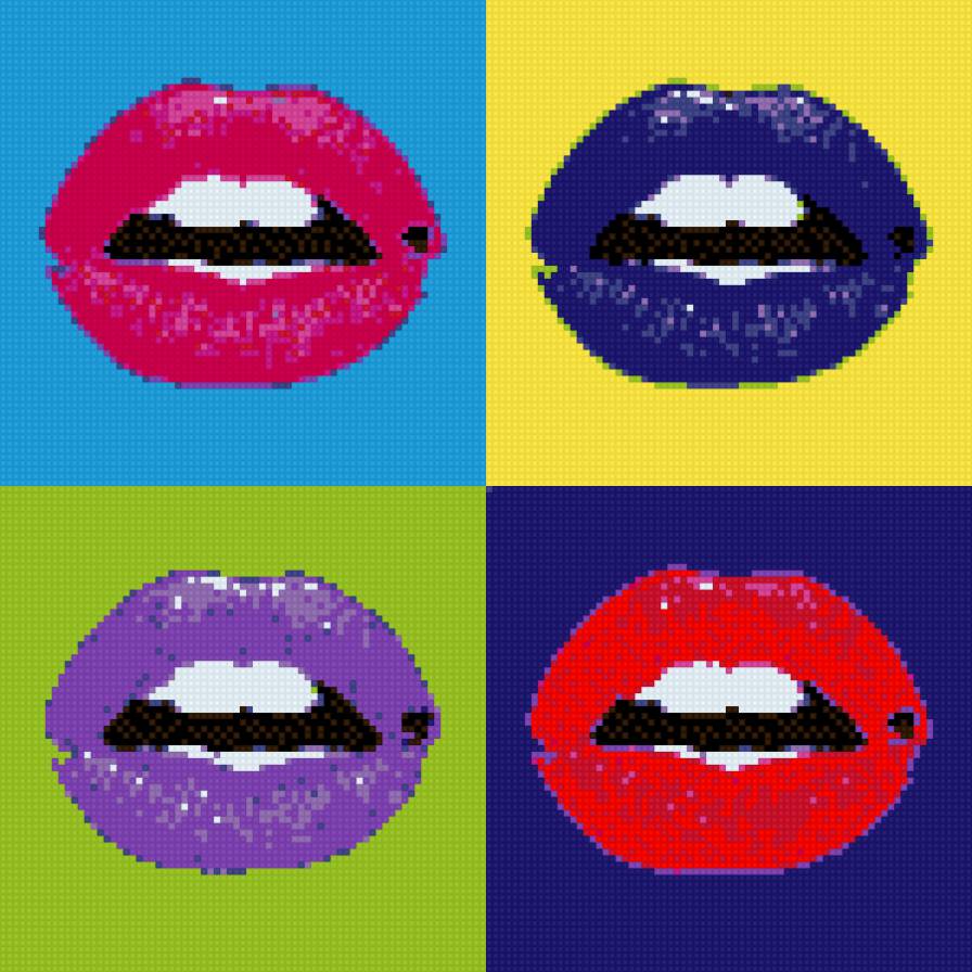 губы, поп-арт - поп-арт, губы, поцелуй - предпросмотр