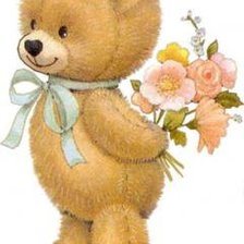 Схема вышивки «Мишка с букетом!»