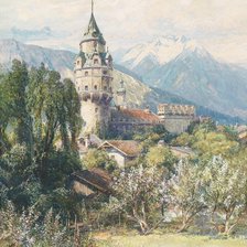 Схема вышивки «замок в горах»