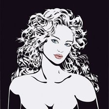 Схема вышивки «портрет красавицы»