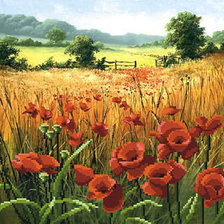 Схема вышивки «маки»