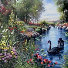 Схема вышивки «пейзаж»