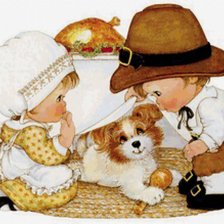 Схема вышивки «дети с собачкой»