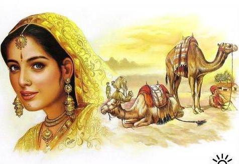 Индийская девушка - индийская девушка, верблюды, пустыня, люди, индия, животные,  - оригинал