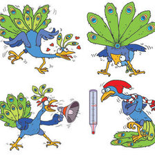 Схема вышивки «смешные павлинчики)))»