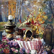 Схема вышивки «Осенью на даче»