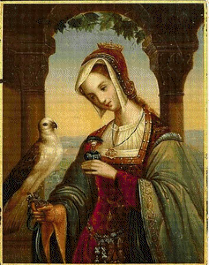 серия ,,женщины с животными" - женщина.птица.попугай - предпросмотр