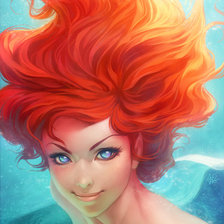 Схема вышивки «огневолосая русалка»