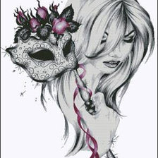 Схема вышивки «Девушка с маской»