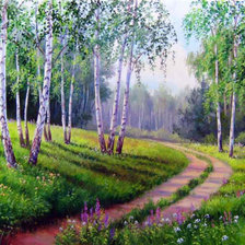 Схема вышивки «Березовая роща»