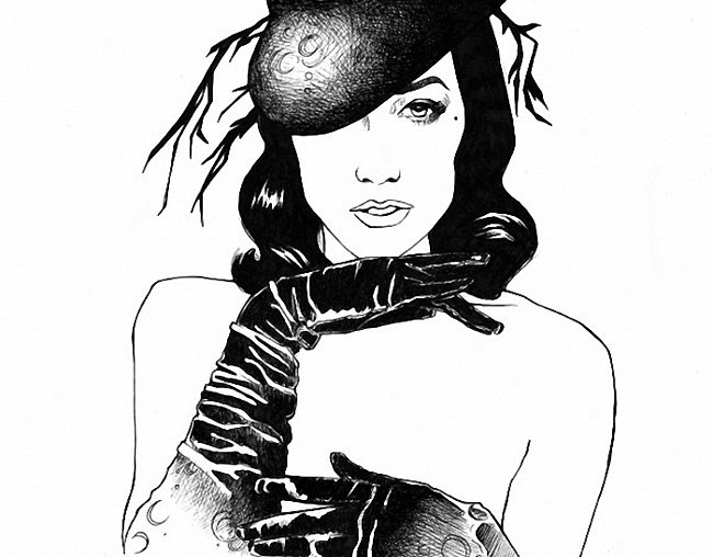 черно белое - девушка - оригинал