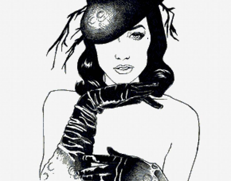 черно белое - девушка - предпросмотр