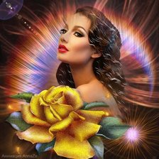 Схема вышивки «Девушка с розами»