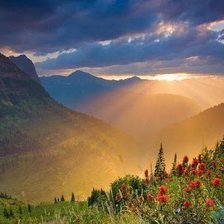 Схема вышивки «Рассвет в горах»