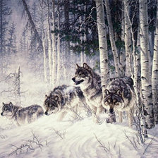 Схема вышивки «Волки»