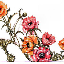 Схема вышивки «Цветочный босоножек»