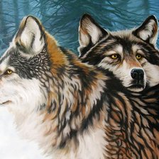 Схема вышивки «Волки»