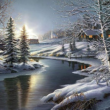 Схема вышивки «Зимний пейзаж»