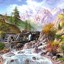 Схема вышивки «горный пейзаж»